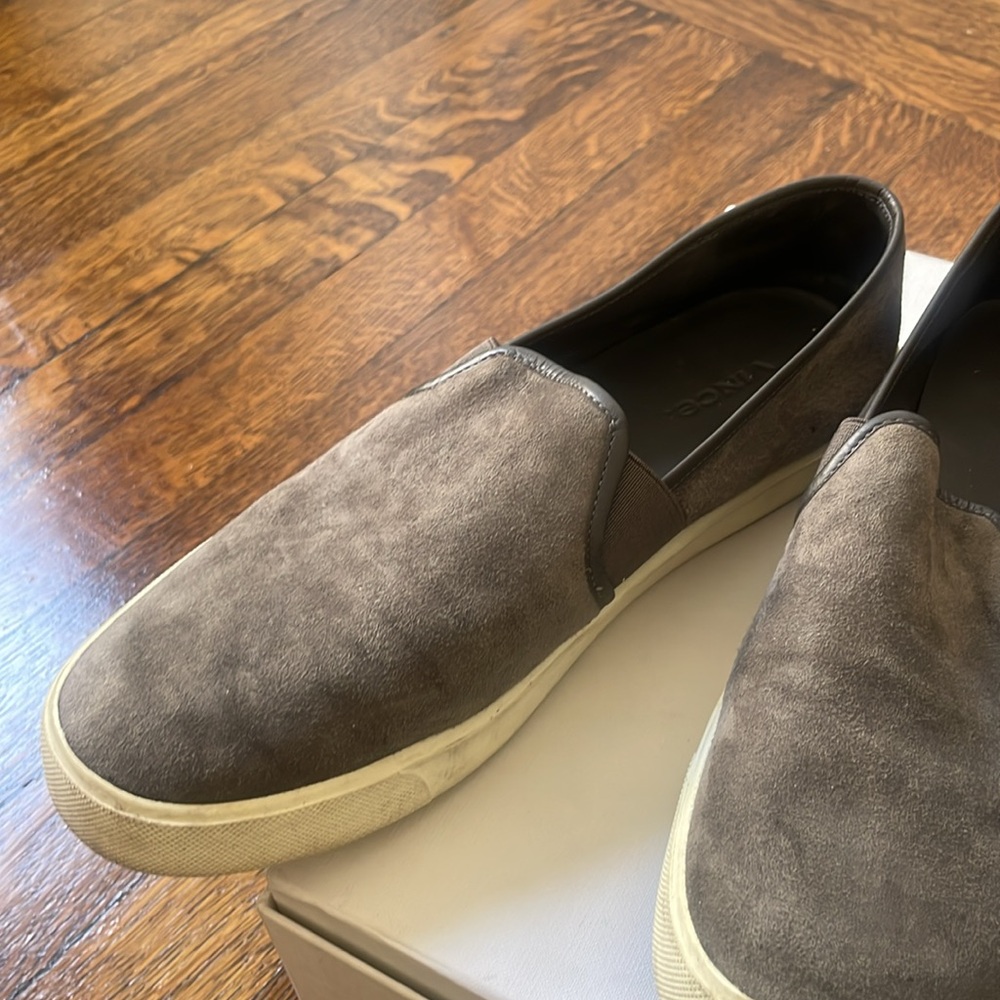 Vince Gray Suede Slip On Sneakers - Picture 3 of 4